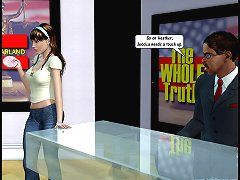 One nasty blonde in 3d cartoon sex who loves black juicy cocks and muscled black men