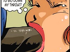 He is hitting my throat already on this comic book porn, his dick is starting to go down my throat