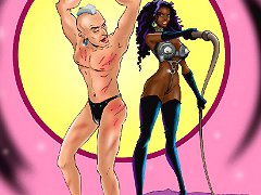 Some more black and white cartoon girls plus bdsm cartoon scene from blacknwhitecomics.com