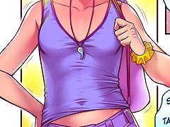 Never seen nipple piercings before old man? These cartoon boobs needs to be kissed!