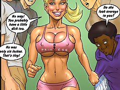 Kitty suck her schoolmate's black cock interracial toon blowjob