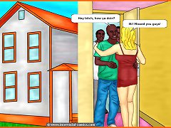 Hanging out with freaky cuckold cartoons buddies at home while the better nuisance is toiling at work!